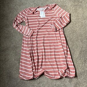 LuLaRoe Striped Pink and White Dress